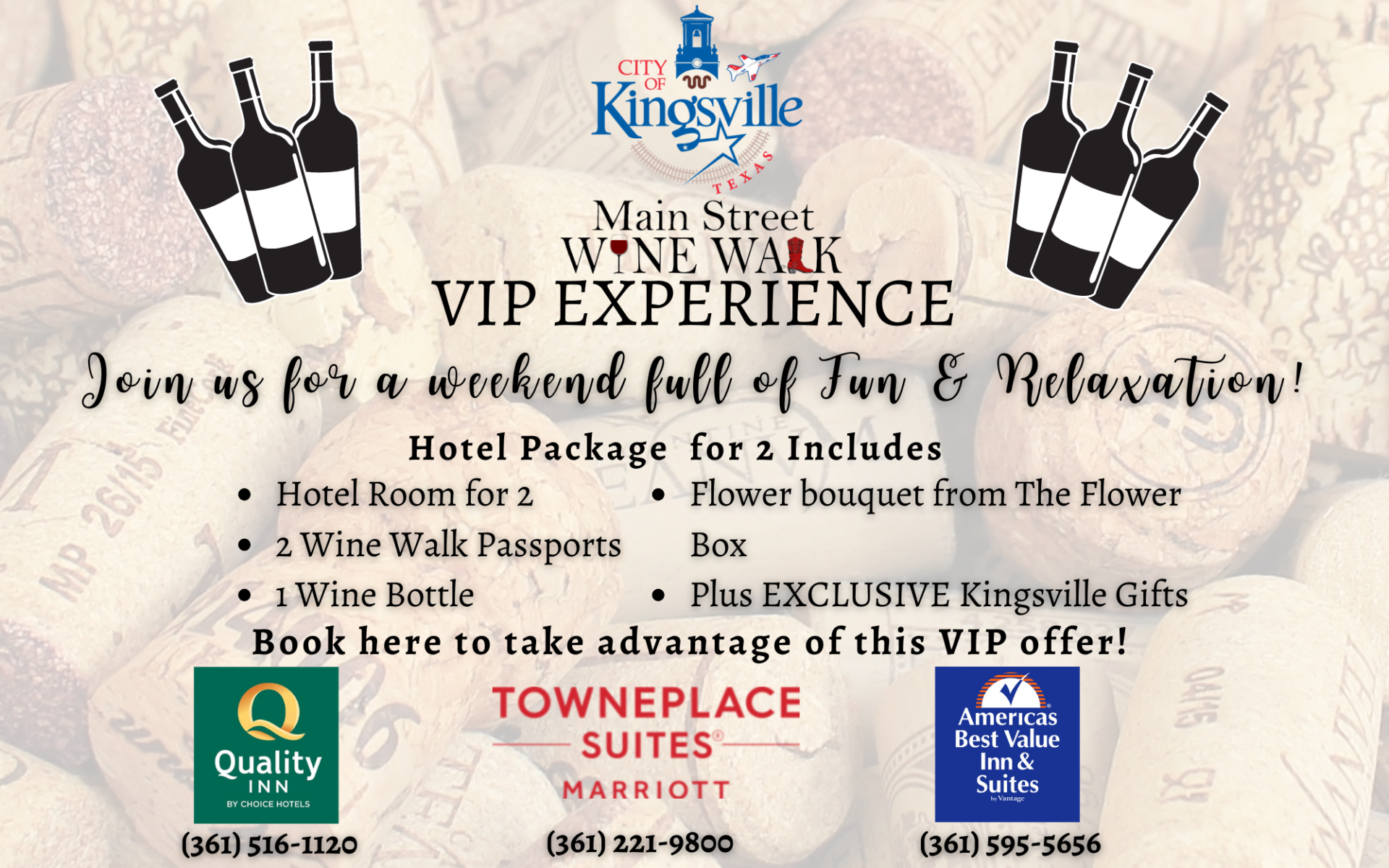 Hotel Package and Prizes Wine Walk 2022