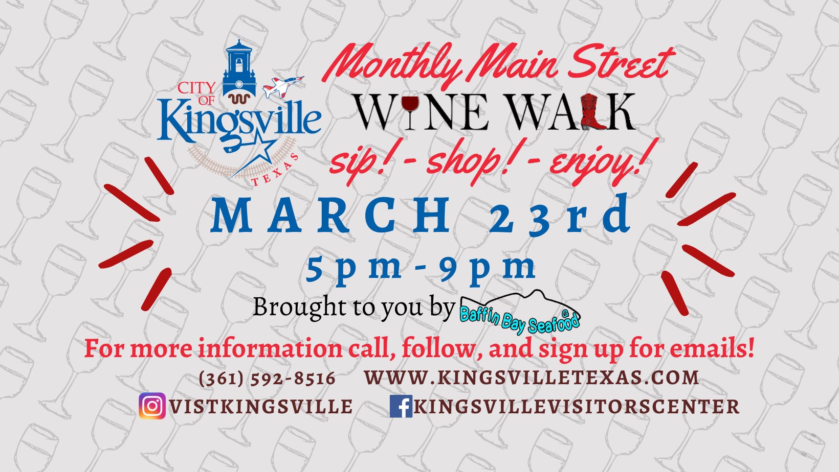Main Street Monthly Wine Walk Kingsville Visitors Center
