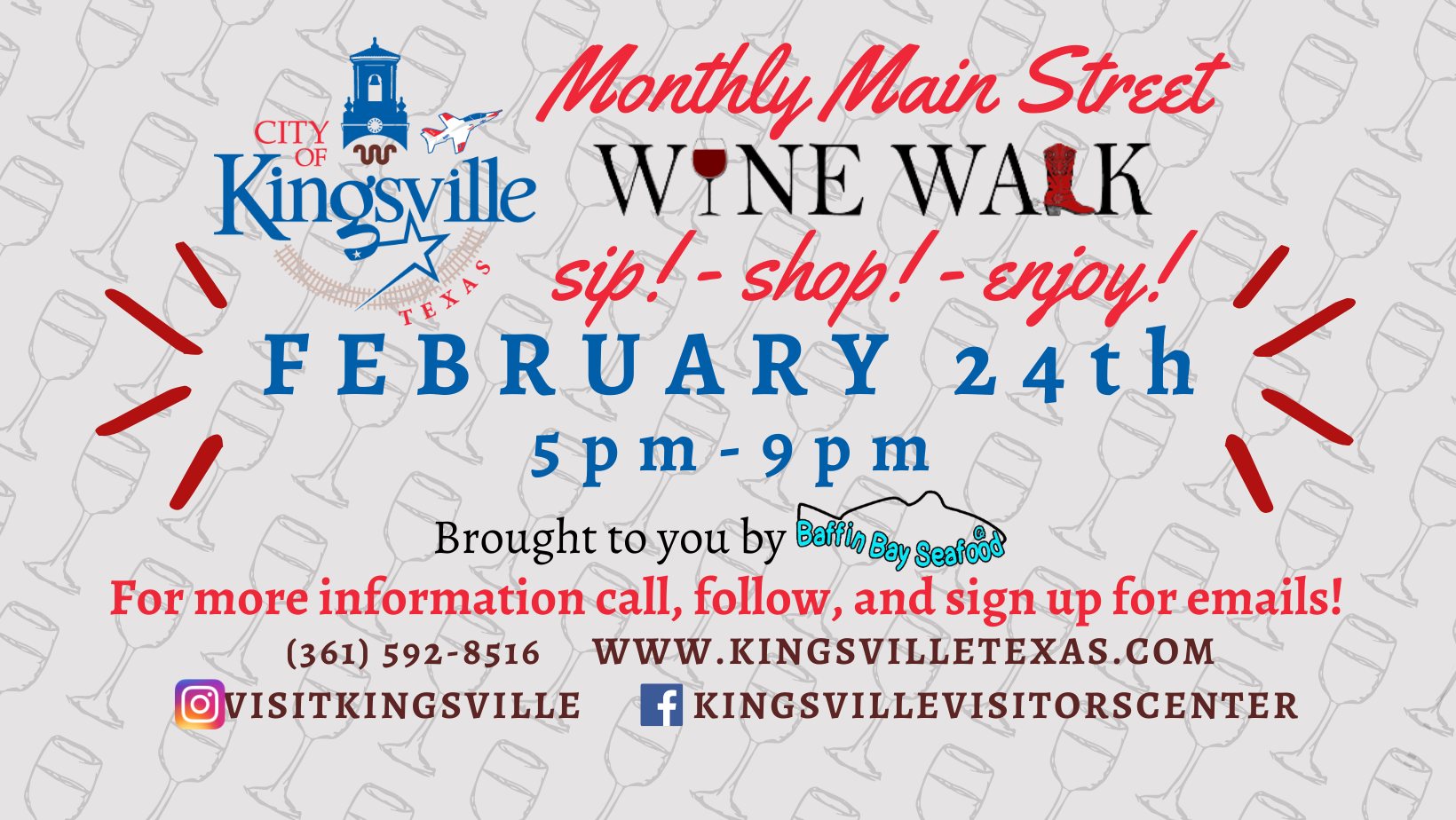 Main Street Monthly Wine Walk Kingsville Visitors Center